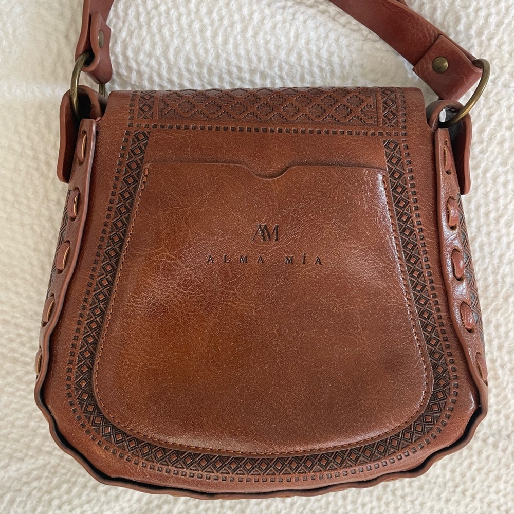 Alma Mia leather purse crossbody style - Picture 4 of 6